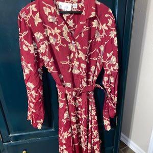 LONG VINTAGE RED DRESS w/ BELT